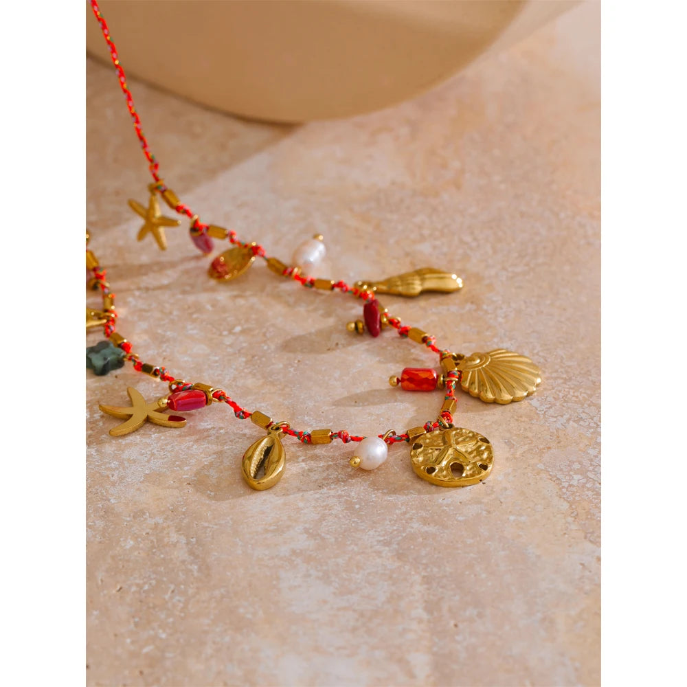 Handwoven Ocean Dream Thin Cord Necklace