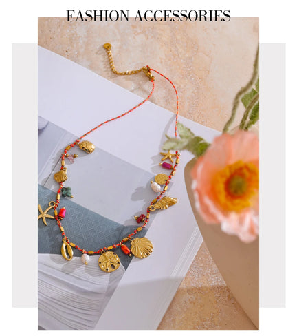 Handwoven Ocean Dream Thin Cord Necklace