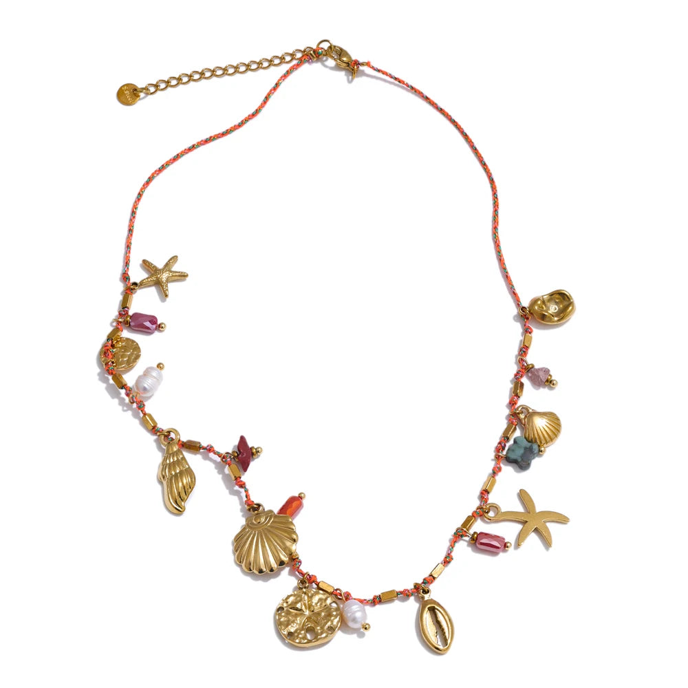 Handwoven Ocean Dream Thin Cord Necklace