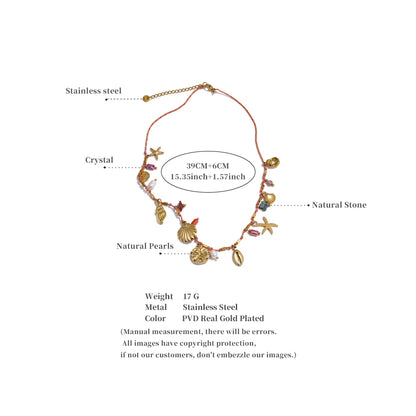 Handwoven Ocean Dream Thin Cord Necklace