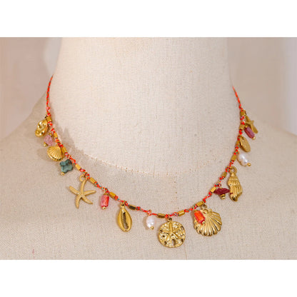 Handwoven Ocean Dream Thin Cord Necklace